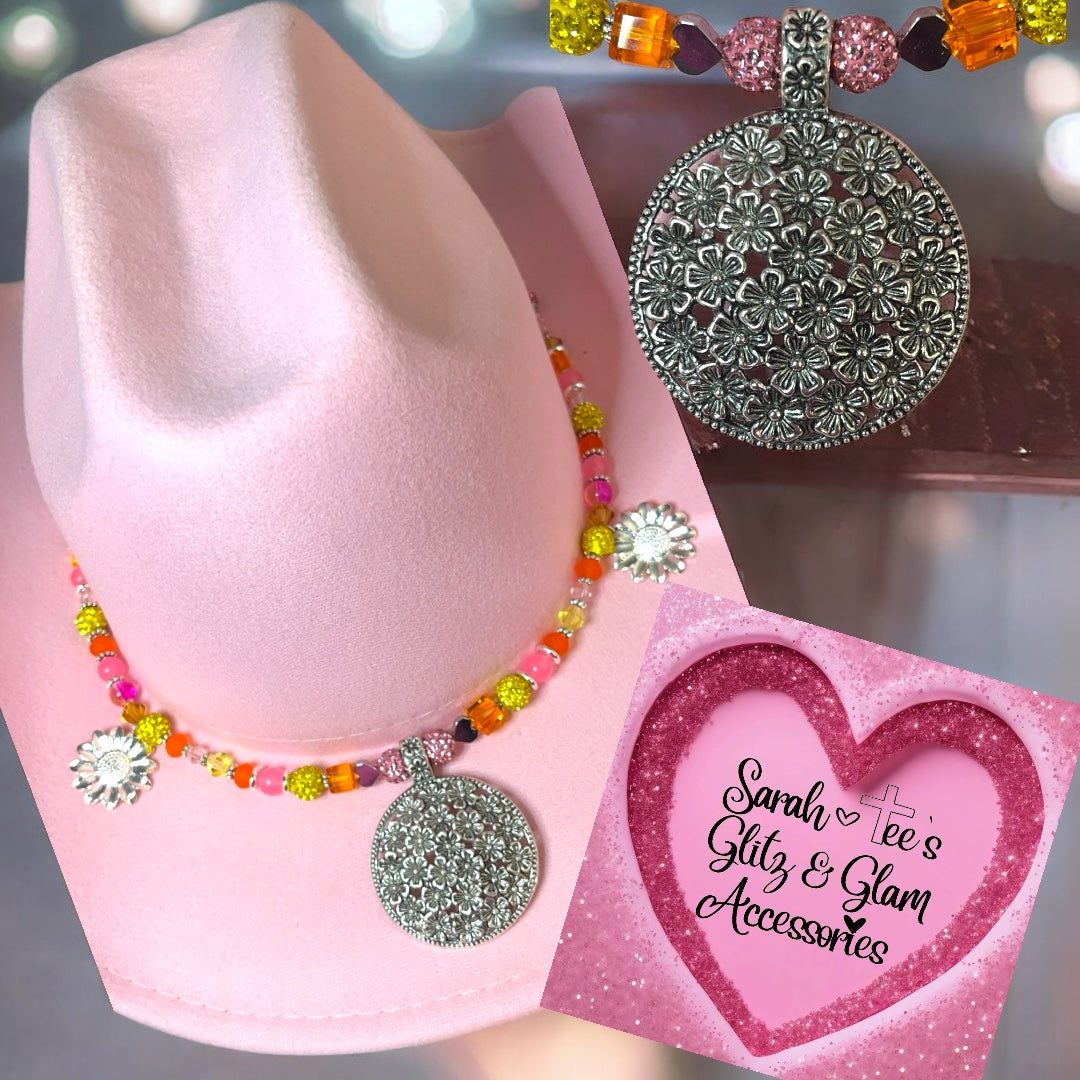 Cowgirl Hat Jewelry- Pink and Orange Spring Theme