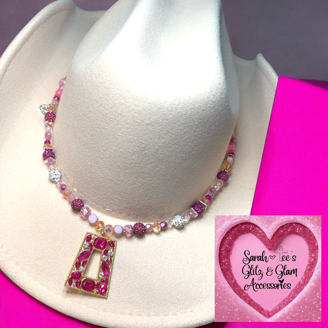 Cowgirl Hat Jewelry- Pink Gems
