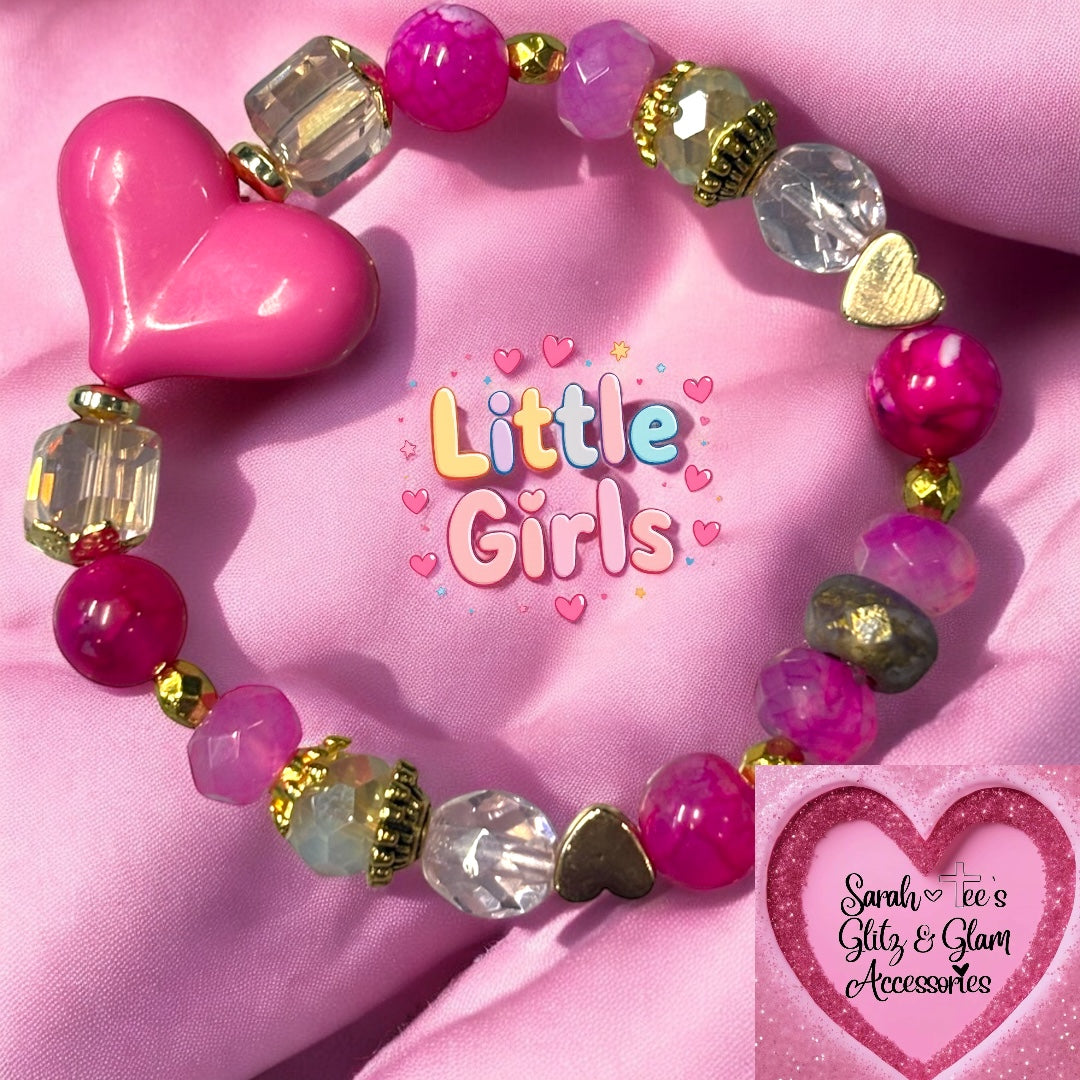 Pink Heart Girls Bracelet