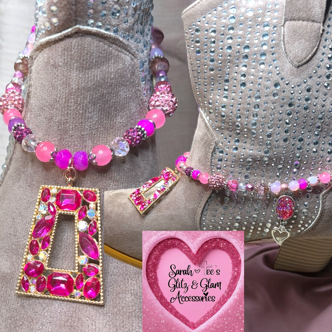 Boot Jewelry and/or Choker with Pink Gem