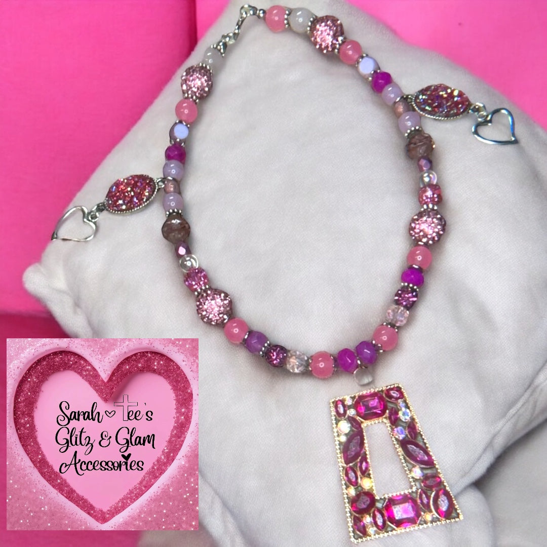 Boot Jewelry and/or Choker with Pink Gem