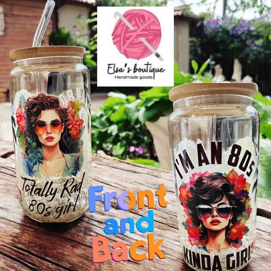 80s inspired glass cup
