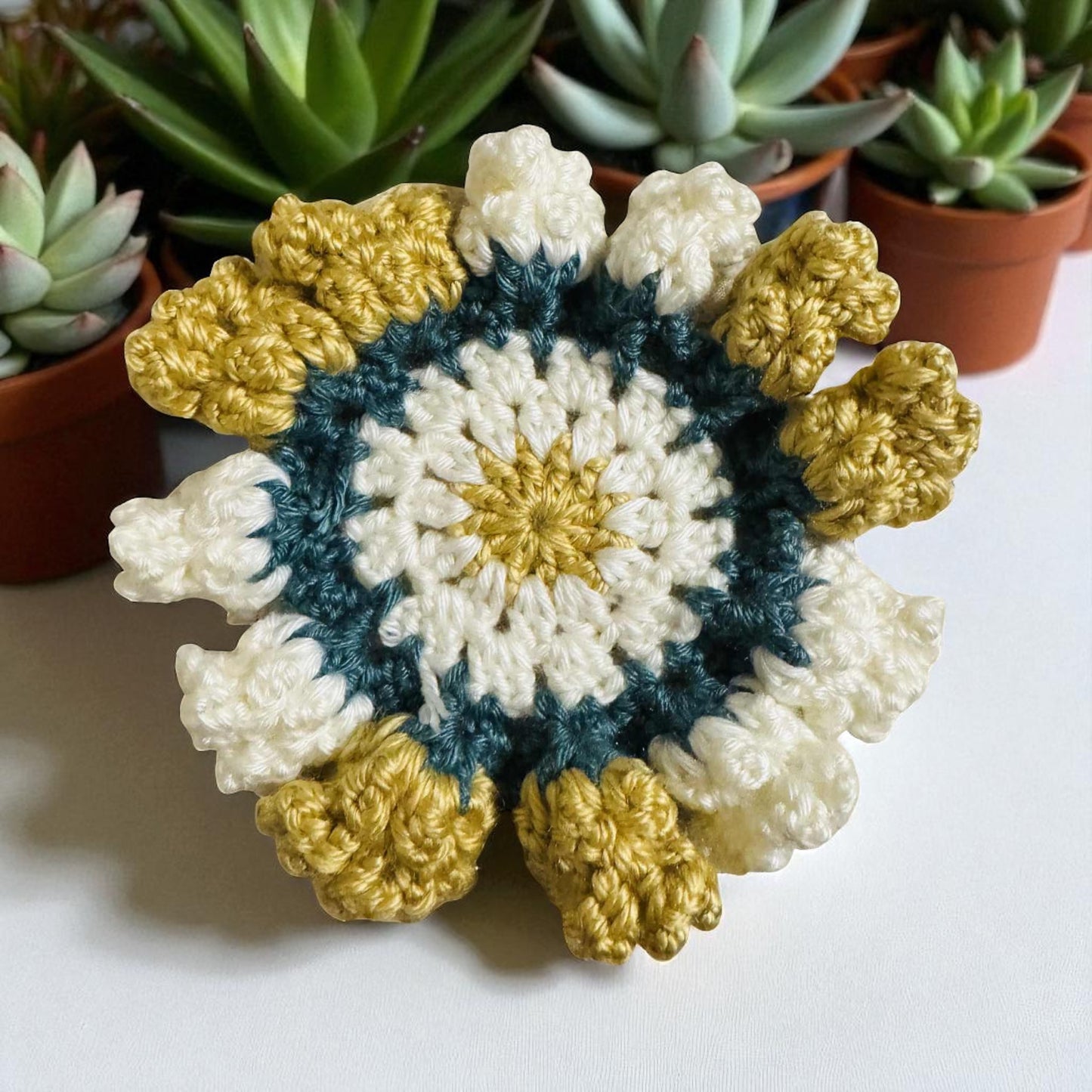 Rose Coasters set with basket