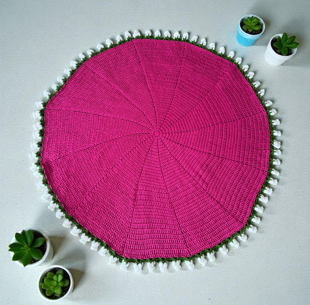 Flower throw on Blanket