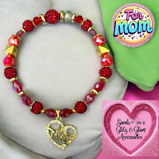 7 inch Elastic Stretch "Mom" Bracelet
