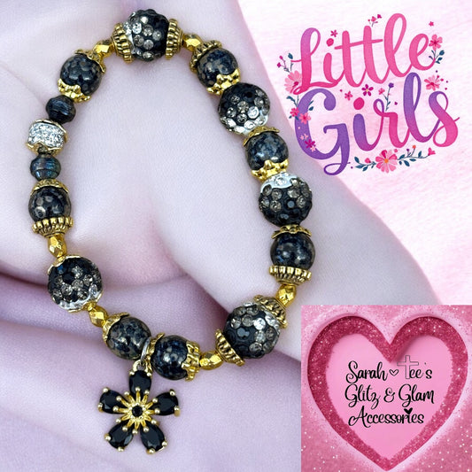 Black Charm Bracelet 6 inches