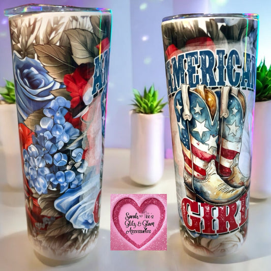 20oz "American Girl" Stainless Steel Tumbler