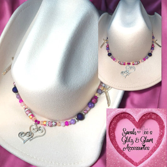 Cowgirl Hat Jewelry- Pink Cross