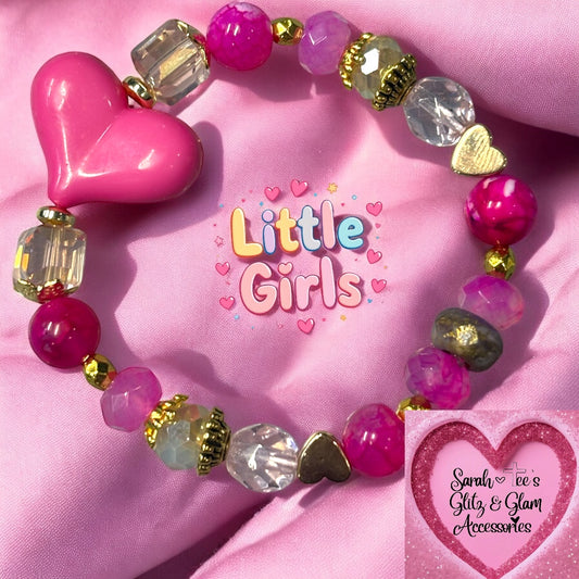 Pink Heart Girls Bracelet