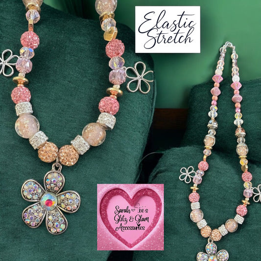 Pink Flower Necklace