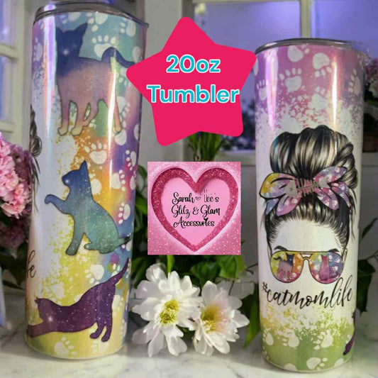 20oz " #Cat Mom Life" Stainless Steel Tumbler